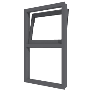 Valraam (boven) en vast glas verticaal | 2 vakken | aluminium