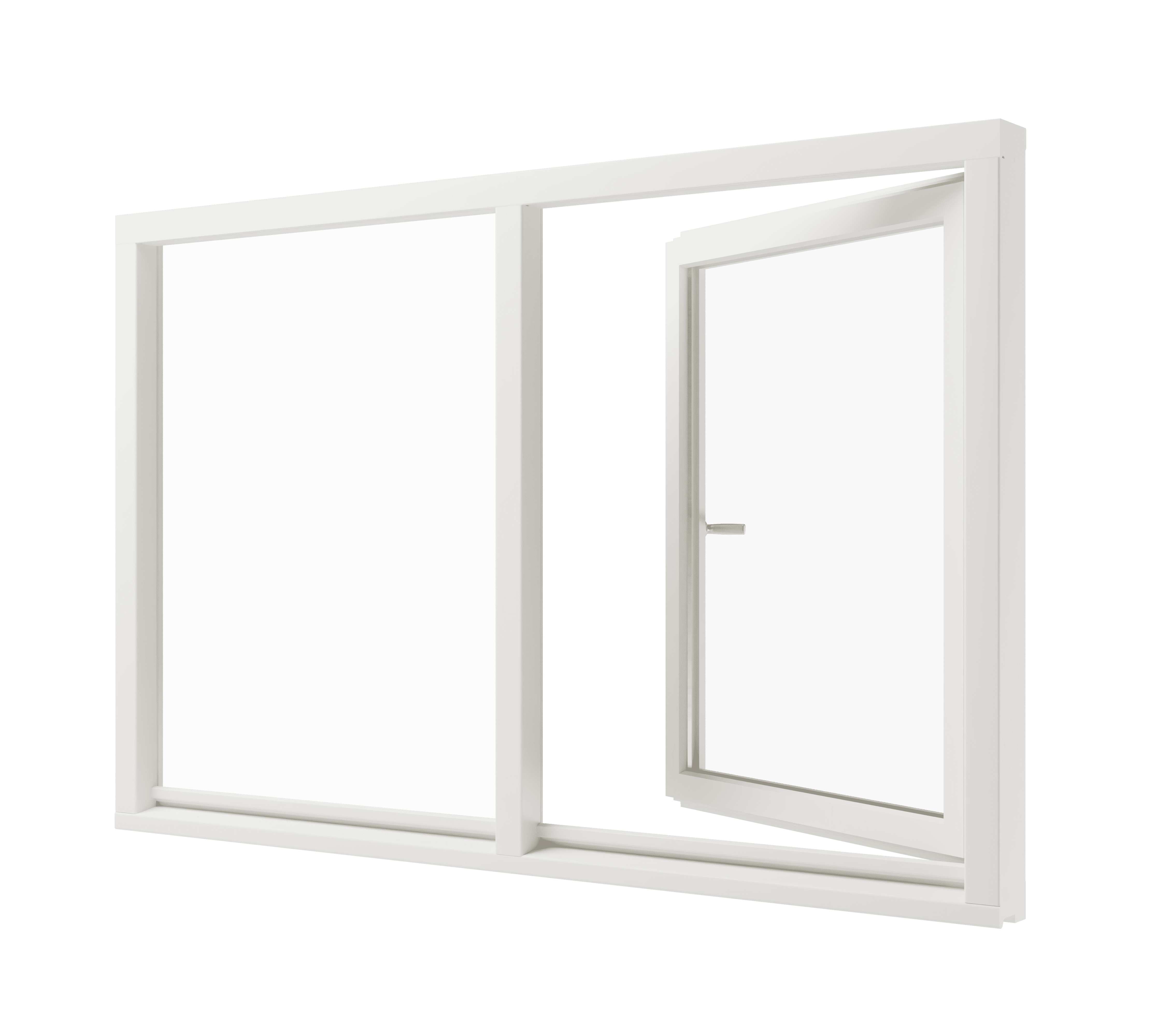 Draaikiepraam (Rechts) en vast glas - hout